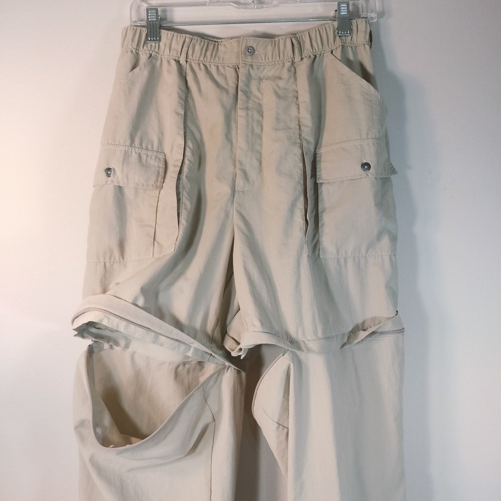 Sportif Outdoor Convertible Cargo Pants Khaki Nylon Zip Off